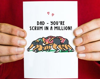 Rugby Geburtstagskarte Für Männer – „Dad You're Try-Mendous“, Blanko Innen, Plastikfrei, Für Rugby-Fans