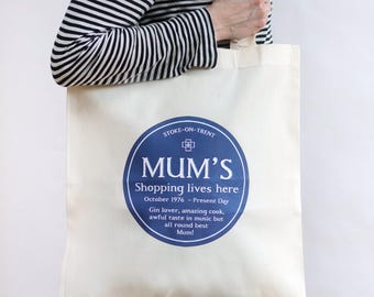 Personalised Tote Bag For Mum, Custom Shopping Bag For Mum, Personalised Mother's Day Gift, Personalised Gift for Mum