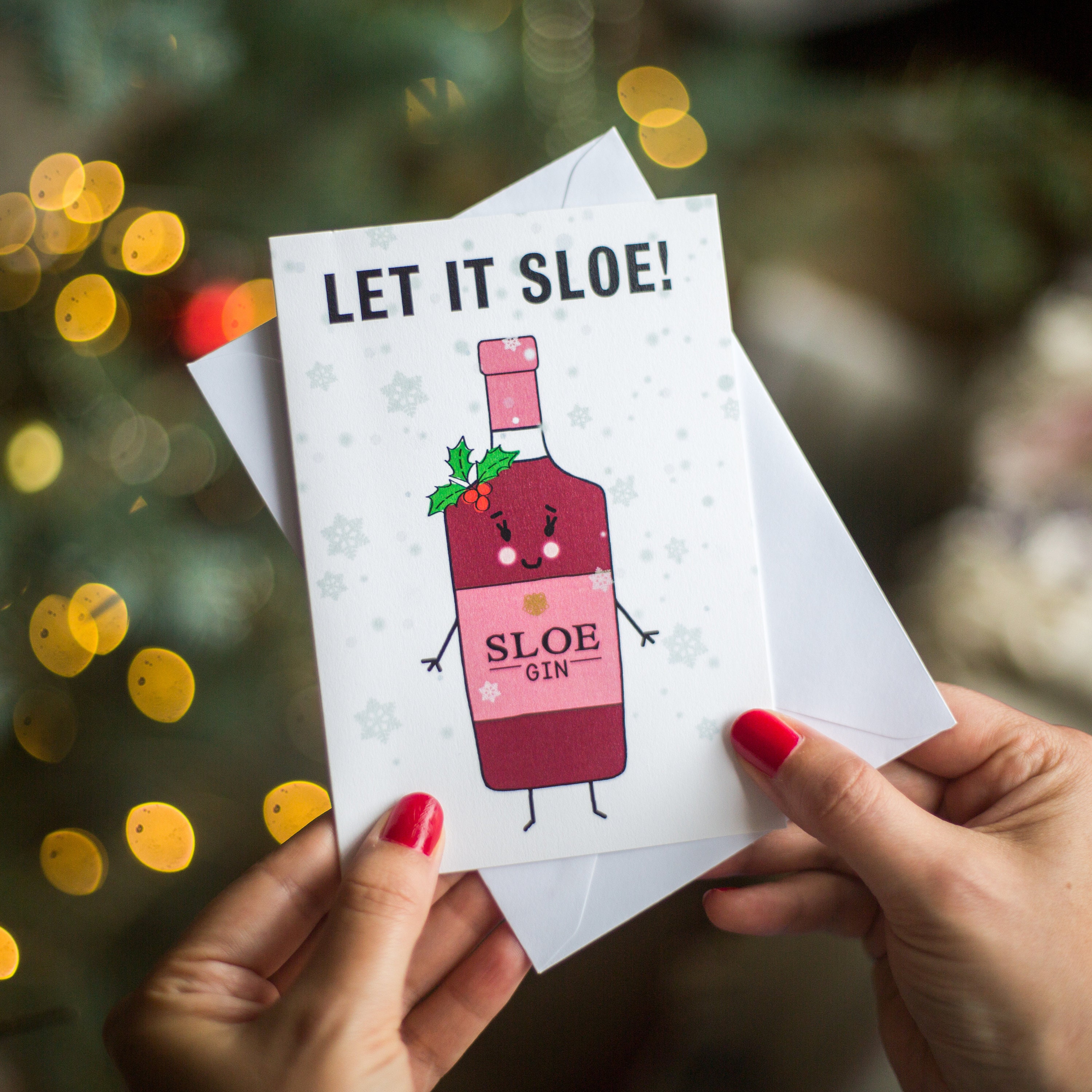 Sloe Gin Weihnachtskarte Gin Karte Sloe Gin Urlaub Karte | Etsy