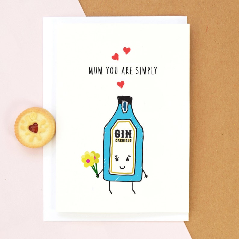 Funny Mother's Day Card, Gin Card, Gin, Mothers Day Card, Mothers Day, Mum, Illustration, Gin & Tonic, Gin Mother's Day Card, Card for Mum image 3