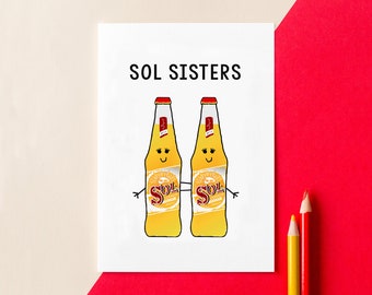 Best Friend Beer Card, Soul Sisters Card, Beer Card, Best Friend Card, Friendship, Pun Card, Funny Card, Best Friend Birthday, Best Friend