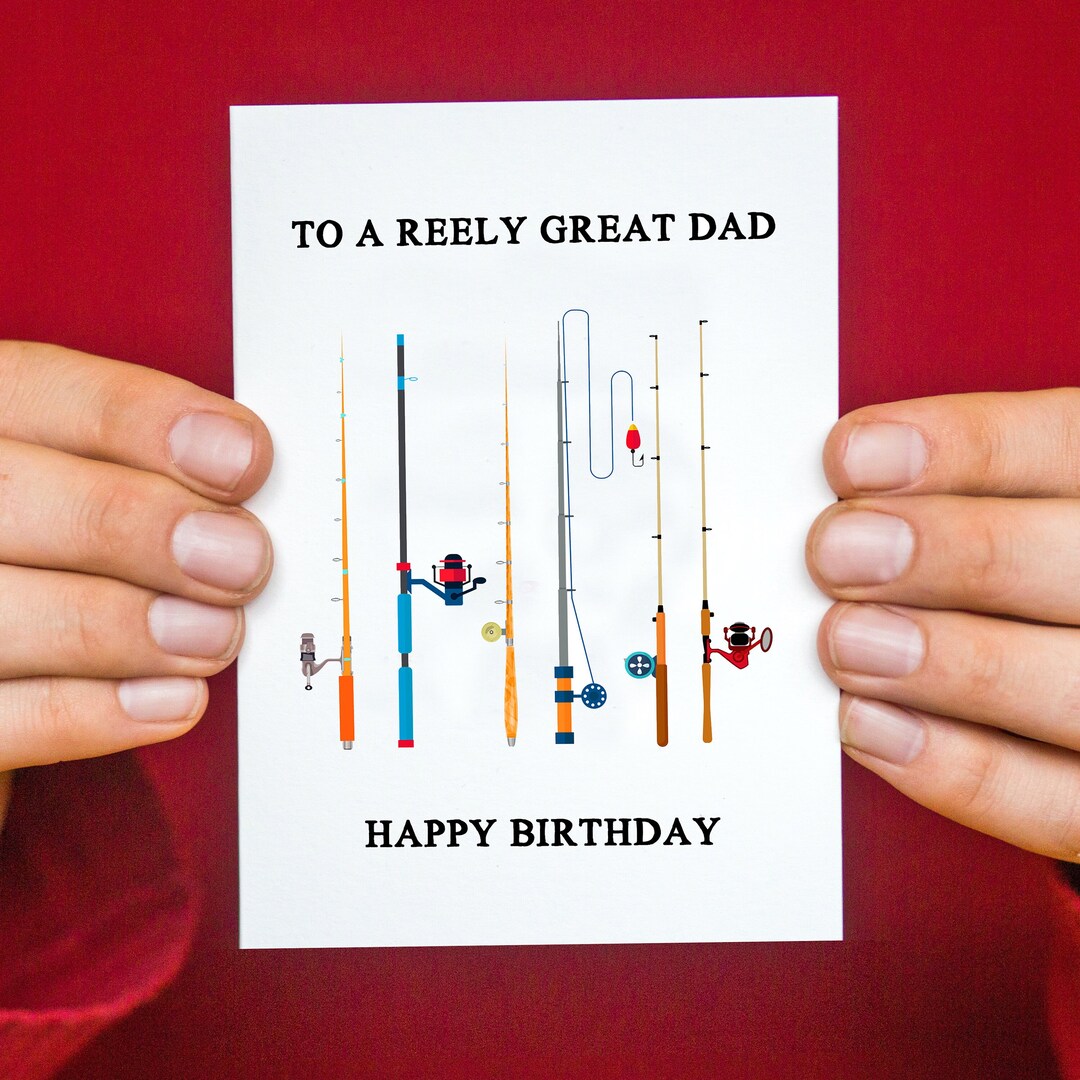 Fishing Birthday Card for Dad, Funny Birthday Card, Card for Dad ...