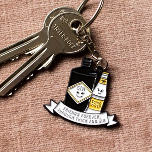 Thick & Gin Friendship Keyring, Gin Keyring, Best Friend Gift, Gift for Friend, Gin, Friendship Quote, Gin Lover Gift, Keychain, Keyring image 2