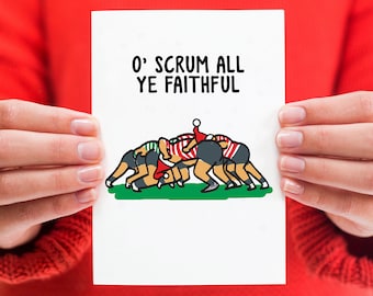 Funny Rugby Christmas Card, Funny Holiday Card, Rugby, Funny Christmas Card, Rugby Pun, Christmas Card Pack, Xmas Card, Holiday Card Set