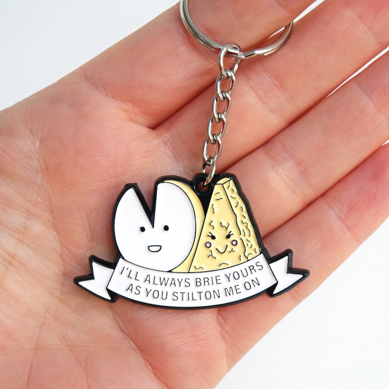 Funny Cheese Keyring Cheese Keychain Anniversary Gift Etsy