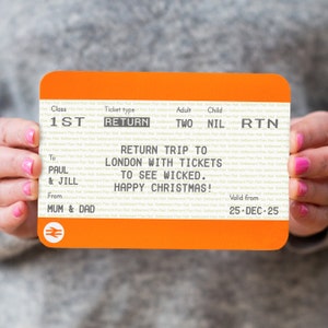 Personalised Train Ticket Gift Voucher, Custom Train Ticket, Personalised Train Ticket Postcard, Surprise Trip, Personalised Gift