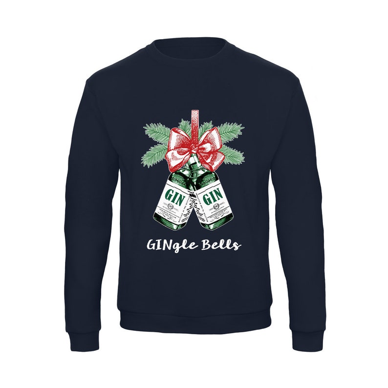 Gingle Bells®, Christmas Jumper, Gin Sweatshirt, Gin, Xmas Jumper, Unisex Christmas Jumper, Womens Christmas Jumper, Mens Christmas Jumper image 3