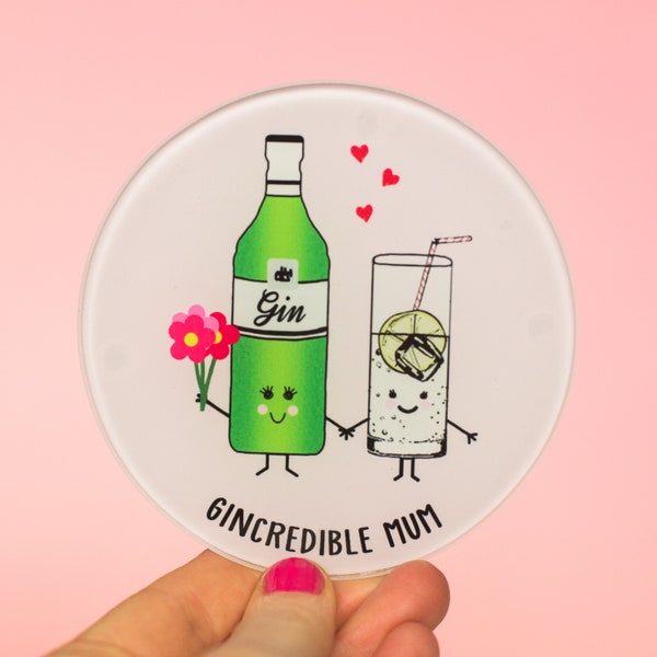 Funny Gin Coaster For Mum, Gin Mother's Day Gift, Coaster Gift for Mum, Mum Birthday Gift, Gin Loving Mum, Gin Pun