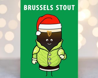 Funny Guinness Christmas Card - Christmas Card for Stout Lover - Funny Pun Christmas Card