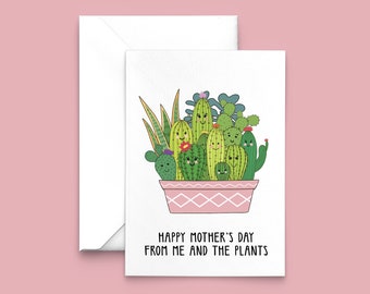 Plant Lover Mother's Day Card, Plant Mum, Plant Card for Mum, Mother's Day Card, Plant Lover, Card for Mum, Cactus Lover, Mother's Day
