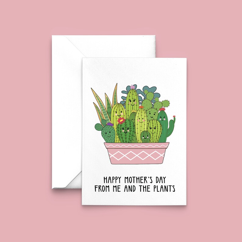 Plant Lover Mother's Day Card, Plant Mum, Plant Card for Mum, Mother's Day Card, Plant Lover, Card for Mum, Cactus Lover, Mother's Day image 1