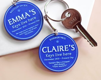 Personalised Blue Plaque Keyring, Blue Plaque Sign, Personalised Keyring, Keychain, British, Friend Gift, Personalised Gift, Gift for Friend