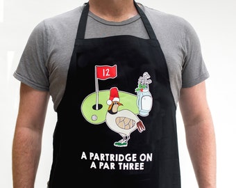 Funny Golf Christmas Apron, Golf Gift, Funny Apron, Holiday Gift, Stocking Filler, Golf Pun, Christmas Gift, Token Gift, Gift for Golfer