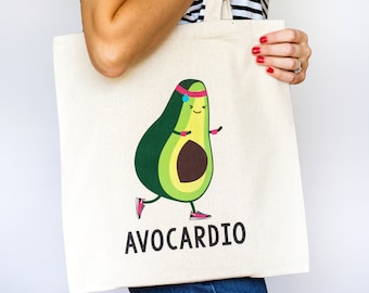 Funny Avocado Gym Bag, Avocado Bag, Avocado, Womens Gym Bag, Gym Gift, Vegan Gift, Womens Bag, Reusable Shopping Bag, Tote Bag, Shopper