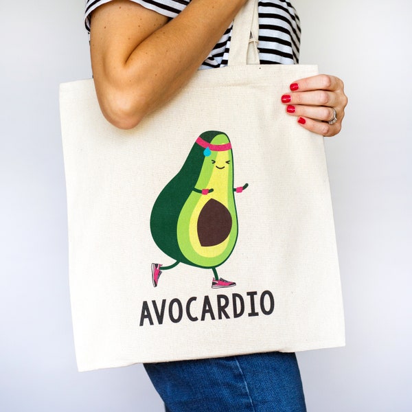 Funny Avocado Gym Bag, Avocado Bag, Avocado, Womens Gym Bag, Gym Gift, Vegan Gift, Womens Bag, Reusable Shopping Bag, Tote Bag, Shopper