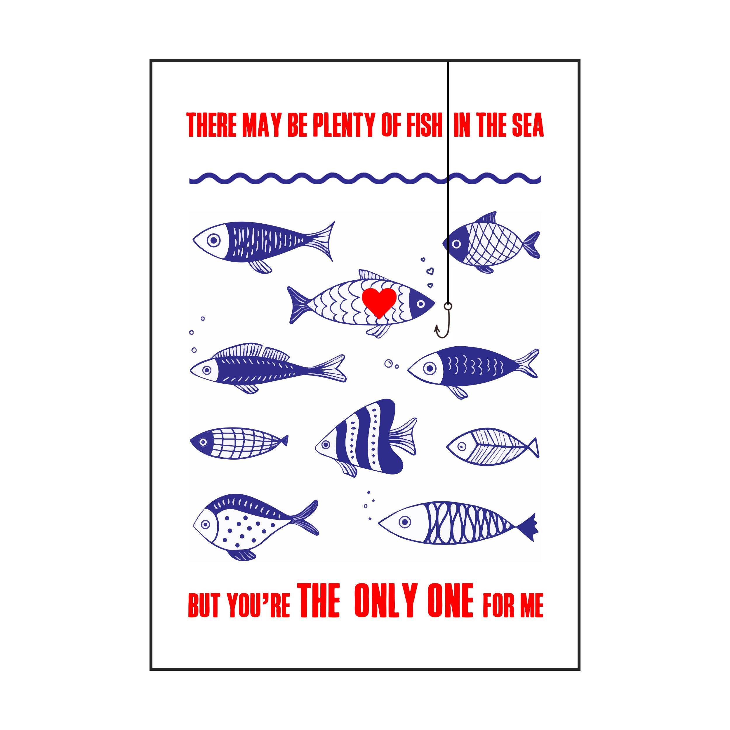 Funny Fishing Valentine's Card, Card for Boyfriend, Fishing