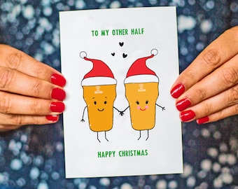 Christmas Card for Partner, Card for Him, Beer Christmas Card, Christmas Card for HUm, Boyfriend, Husband, Funny Holiday Card, Card Pack