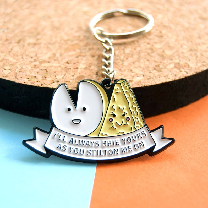 Funny Cheese Keyring Cheese Keychain Anniversary Gift Etsy UK