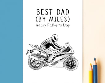 Motorbike Father's Day Card, Motorbike Card for Dad, Motorcycle Father's Day Card, Motorbike Lover Father's Day Card