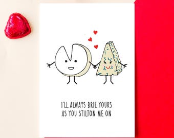 Funny Cheese Valentines Card, Valentines Card, Cheese Lover, Anniversary Card, Boyfriend Card, Girlfriend Card, Illustrated Card, Husband