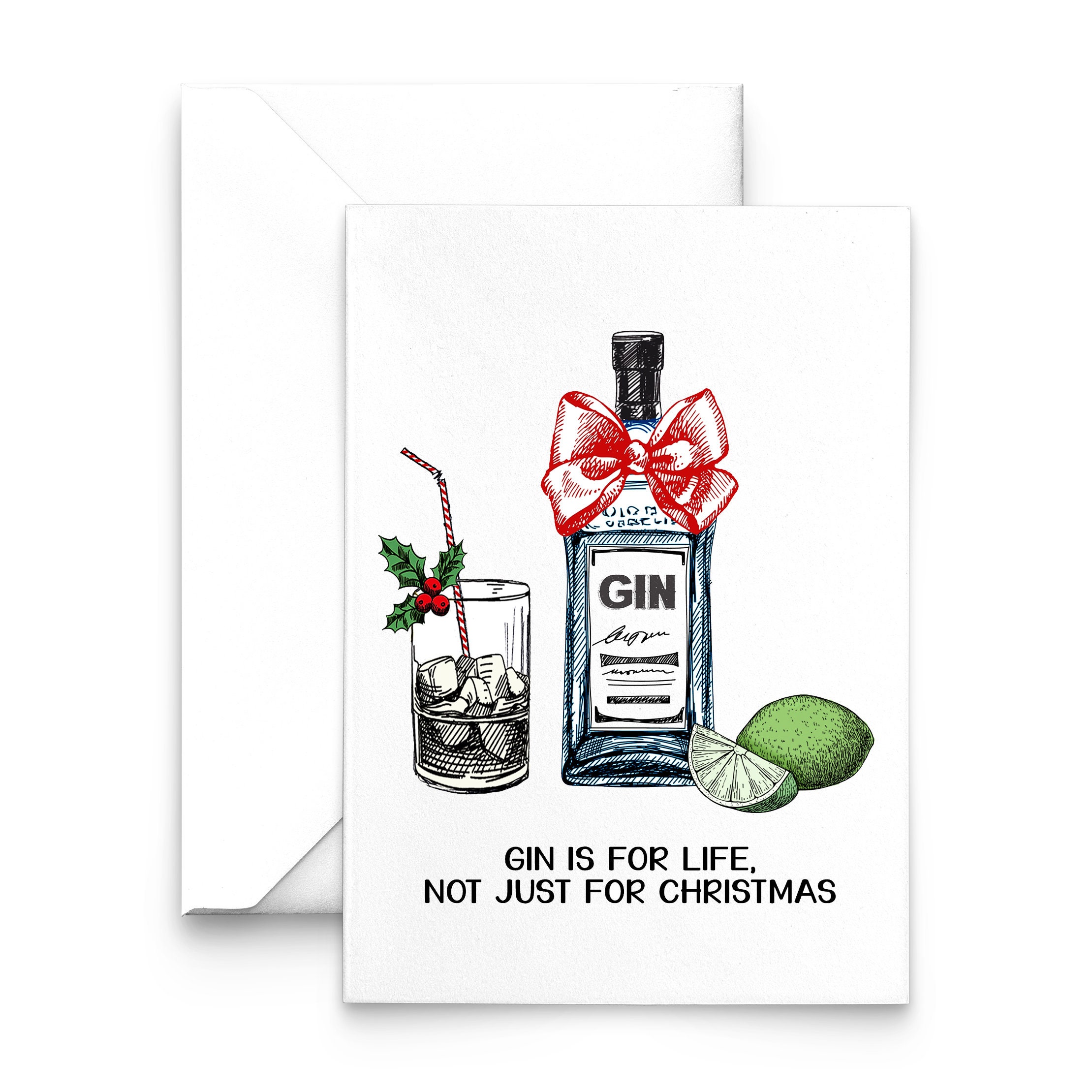 Funny Gin Christmas Card Gin Christmas Card Gin Card Gin Etsy UK