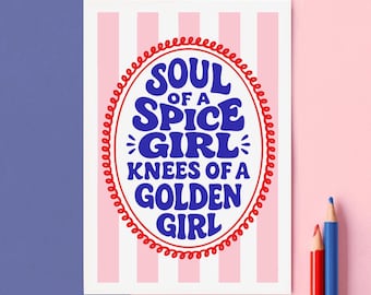 Funny Birthday Card for Her – Funny Birthday Card For Women - Funny Card For Middle Aged Women - Middle Age Humour - Spice Girls Card