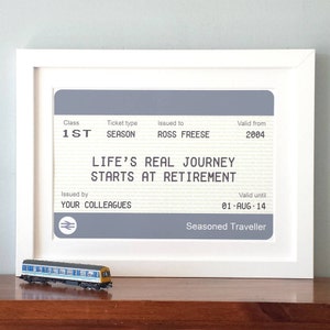 Personalized Retirement Gift, Personalised Train Ticket, Retirement Gift, Retirement Quote, Retirement Gift for Man, Retirement Print, Gift image 4
