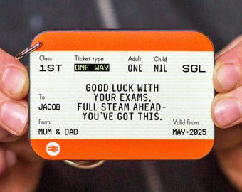 Personalised Good Luck In Exams Gift, Custom Good Luck Keyring, Token Gift For Student During Exams, Exam Good Luck Gift