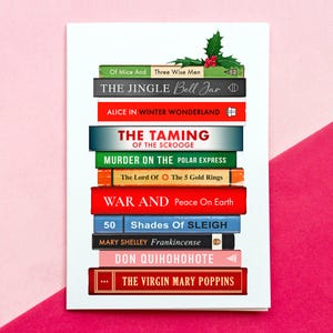 Funny Book Themed Christmas Card, Literary Puns Christmas Card, Bookish Holiday Card image 3