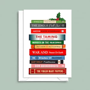 Funny Book Themed Christmas Card, Literary Puns Christmas Card, Bookish Holiday Card image 5
