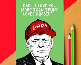 Pop-Up Donald Trump Father's Day Card – Humorous Greeting Card for Dad, Husband, Grandad – Unique Gift for Father's Day – Light-Up Design