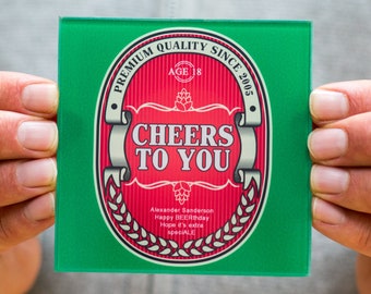 Personalised 18th Birthday Coaster, Personalised 18th Birthday Gift, Personalised Coaster, Custom 18th Birthday Gift, Custom Coaster