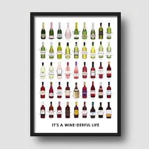 Wine Montage, Wine Print, Wine Wall Art, Wine Gift, Bar Poster, Wine Poster, Wine Lover Gift, Wine Wall Decor, Wine Illustration, Wine Decor
