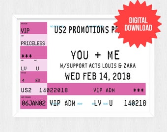 DESCARGA DIGITAL Impresión personalizada de entradas de concierto, entradas de concierto personalizadas, entradas para imprimir en casa, entradas imprimibles, entradas de concierto personalizadas