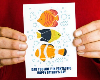 Funny Fishing Father's Day Card, Funny Father's Day Card, Card for Dad, Father's Day, Fishing, Fisherman, Angler, Fishing Lover, Sweary Card