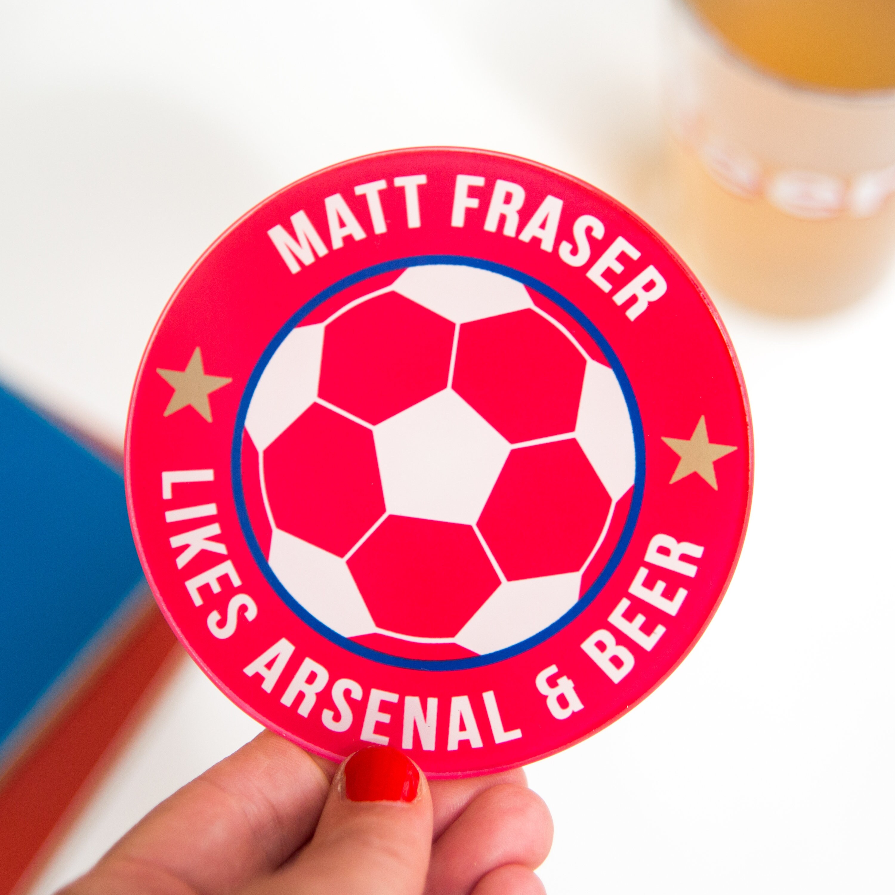 Personalised Football Team Coaster, Custom Football Coaster, Personalised Gift for Him, Football Gift, Gift for Husband, Football Fan Gift