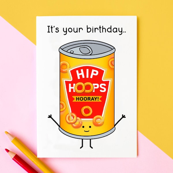 Funny Spaghetti Hoops Birthday Card - Birthday Card - Funny Birthday Card - Birthday Card for Him - Birthday Card for Her - Food Lover