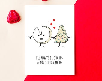 Funny Cheese Valentines Card, Valentines Card, Cheese Lover, Anniversary Card, Boyfriend Card, Girlfriend Card, Illustrated Card, Husband