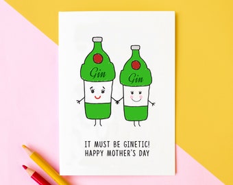 Ginetic Gin Mother's Day Card, Gin Card, Gin, Mothers Day Card, Mothers Day, Gin & Tonic, Funny Mother's Day Card, Card for Mum, Ginfluence