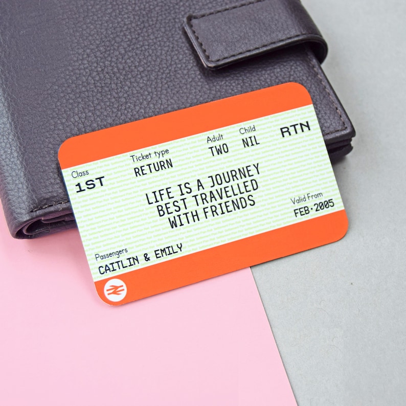 Billets De Trains Pas Cher Billet de train personnalisé cadeau damitié cadeau de | Etsy
