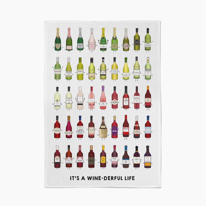 oflifeandlemons Wine Tea Towel