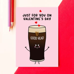 Funny Guinness Valentine's Day Card, Valentine's Card for Husband / Boyfriend, Funny Valentine's Card, Rude Valentine's Card