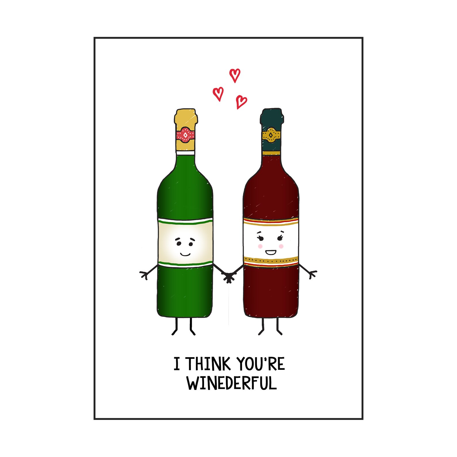 Wine Pun Valentine's Card Birthday Card Wine Etsy