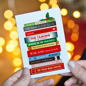 Funny Book Themed Christmas Card, Literary Puns Christmas Card, Bookish Holiday Card image 4