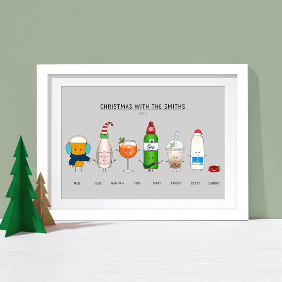 Personalised Christmas Print, Custom Family Gift, Christmas Gift for Family, Christmas Wall Art, Gift for Dad or Mum, Christmas Wall Décor