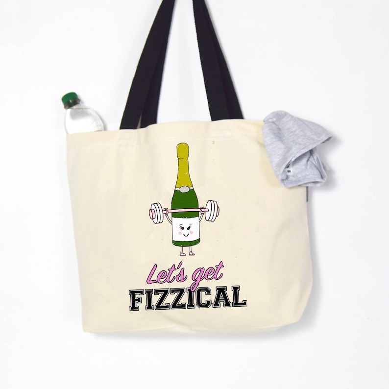 Womens Gym Bag Shopper Reusable Shopping Bag Prosecco Gym Bag Tote Bag Womens Bag Prosecco Gift Prosecco Gym Gift Prosecco Bag