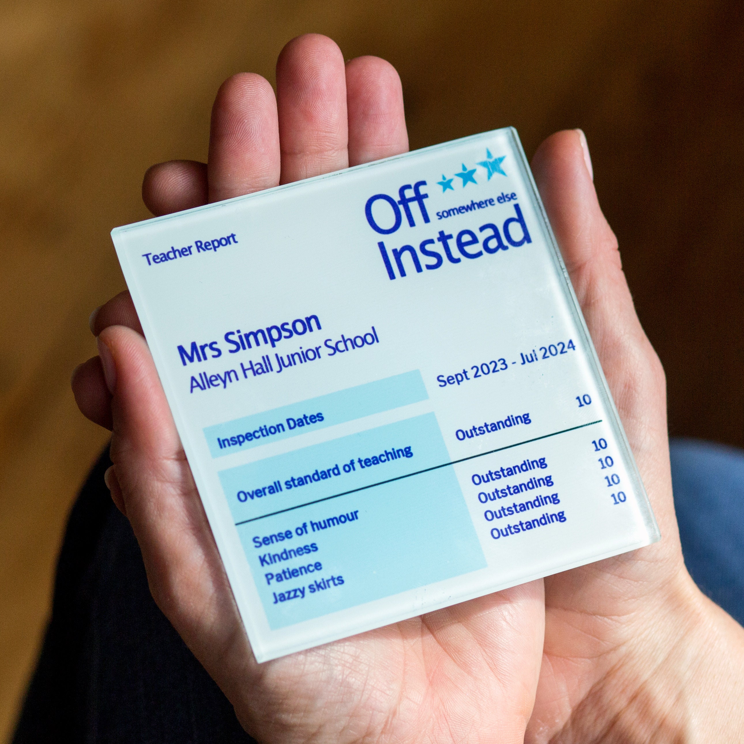Personalised Ofsted Report Teacher Coaster, Gift for a Teacher ...