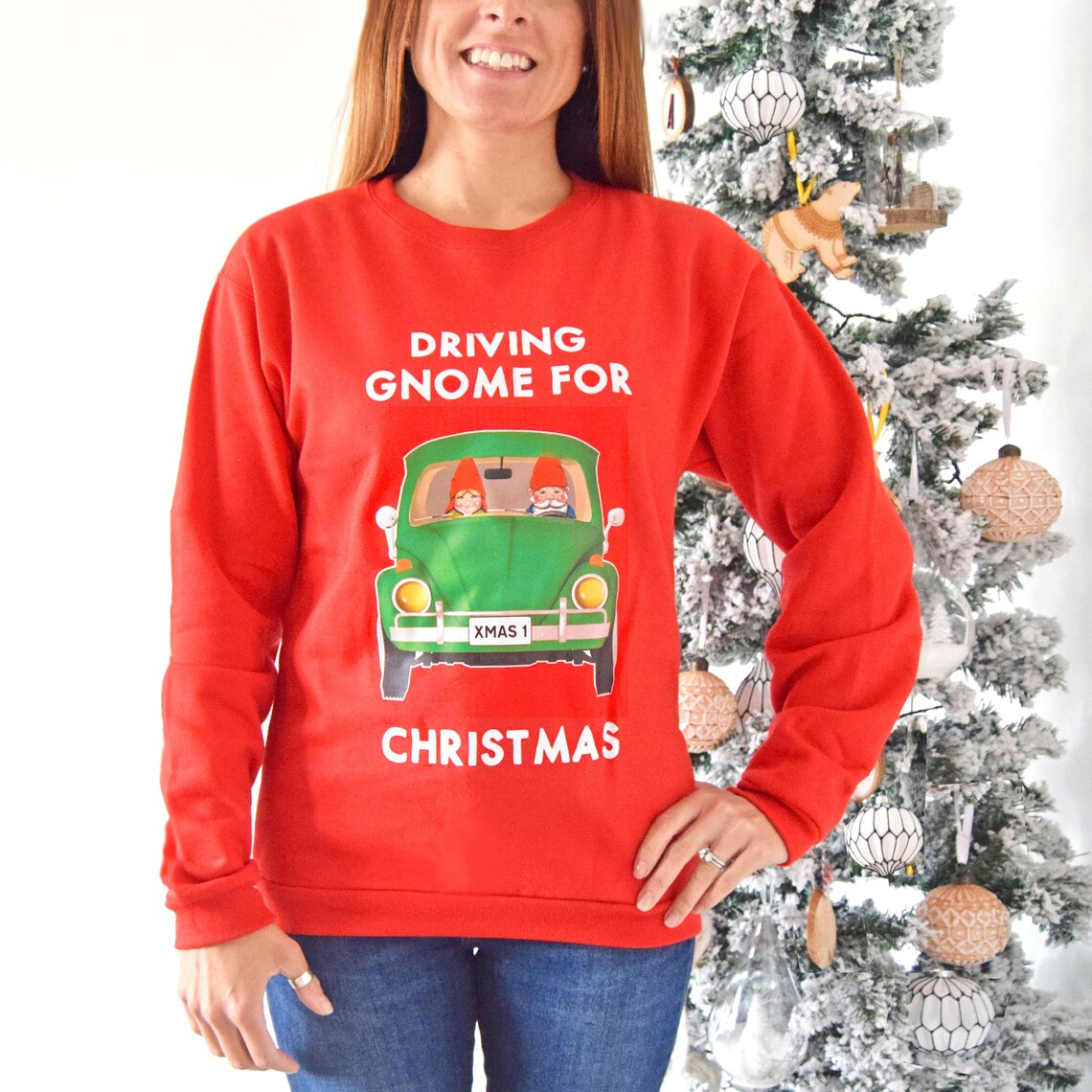 Funny Christmas Jumper Driving Gnome for Christmas Etsy UK