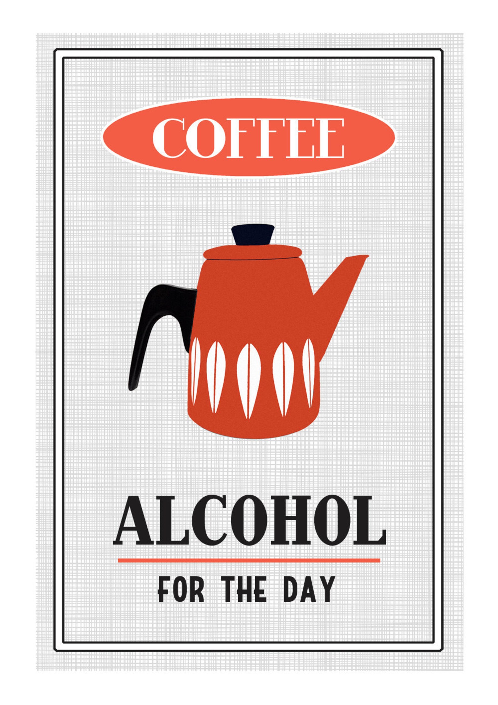 Kitchen Art Retro Coffee Poster Mid Century Modern Poster Etsy