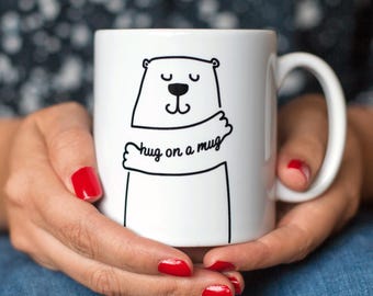 Personalised 'Hug on a Mug' Gift, Gift for Long Distance Friend, Friend Gift, Best Friend Gift, Friendship Gift, Custom Thinking of You Gift